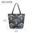 thumbnail image 5 of FORMRS Womens Canvas Tote Bag with Zipper Inner Pocket Shoulder Handbag, Blue Art Pattern, 5 of 7