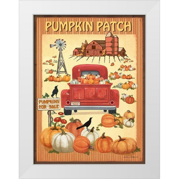 Phillips, Anita 12x14 White Modern Wood Framed Museum Art Print Titled - Pumpkin Patch II