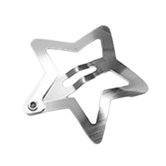 1-100pcs Silver Star Hair Clips For Girls Filigree Star Metal Clip Hairpins Nickle Barrettes Free HairJewelry Lead Free