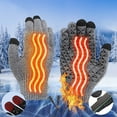 thumbnail image 2 of CASAFUN USB Heated Gloves Fingerless for Men Women USB Electric Hand Warmers Gloves Winter Knitting Heated Gloves Warm Full Half Heating Gloves Rechargeable Washable, 2 of 7
