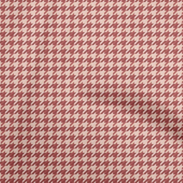 oneOone Viscose Chiffon Rust Brown Fabric Houndstooth Craft Projects Decor Fabric Printed By The Yard 42 Inch Wide