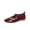 Wine, variant on Miqool Womens Mary Jane Flats Low Heel Round Toe Bowknot Contrast Lace Shallow Mouth One Buckle Casual PU Shoes