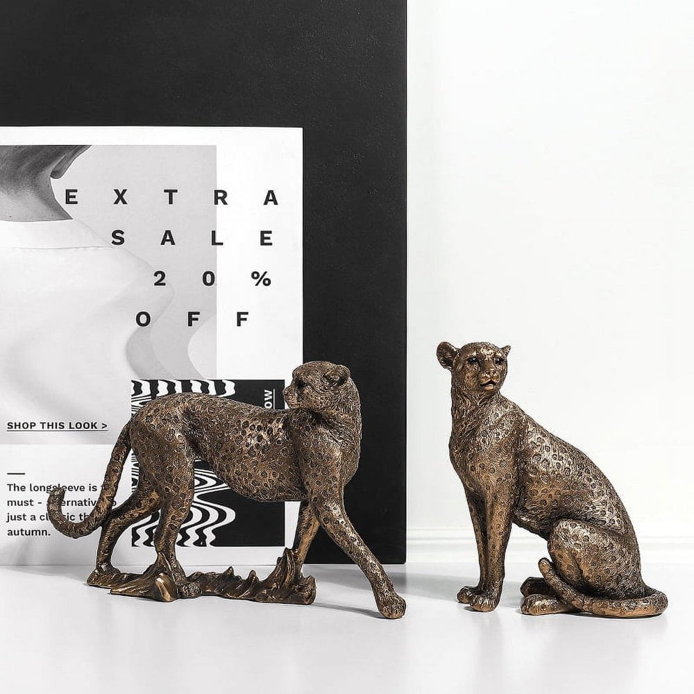 Simulation Jaguar Statue Small Resin Animal Crafts Collectible