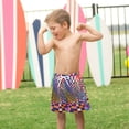 thumbnail image 4 of FORMRS Boys Swim Trunks Quick Dry Mesh Liner Boardshorts Sizes XS-XL, Colorful Wavy Plaid, 4 of 7