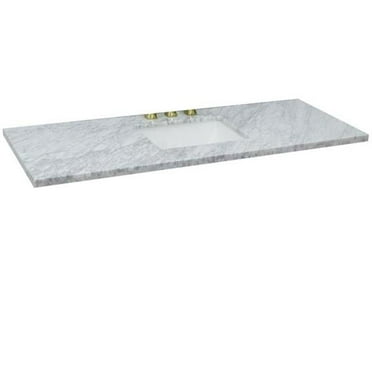 Bellaterra Home 430002-61S-WMR 61 in. Carrara Marble Countertop & Single Rectangle Sink, White