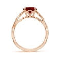 thumbnail image 2 of ANGARA Lab Grown 3.3 Ct Nature-Inspired Oval Ruby Floral Engagement Ring for Women in 14K Rose Gold (Size-10x8mm) | July Birthstone, Anniversary, Jewelry Gift for Women | Lab-Grown Ruby Ring, 2 of 8