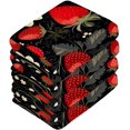 thumbnail image 3 of Coolnut Strawberries Washcloths, Soft and Absorbent Cotton Towel, 4 Pack 12 X 12 Inches Premium Quick Dry Face Towel Wash cloth, 3 of 7
