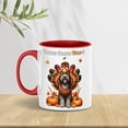 thumbnail image 5 of Happy Thanksgiving Wirehaired Pointing Griffon Turkey Costume Pumpkins Autumn Leaves 11oz Accent Two-tone Mug Dog Lover Coffee Tea Cup - 130144, 5 of 5