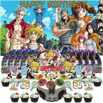 Seven Deadly Sins Plates Birthday Supplies Decorations Decor Backdrop Banner Cake Topper Fans