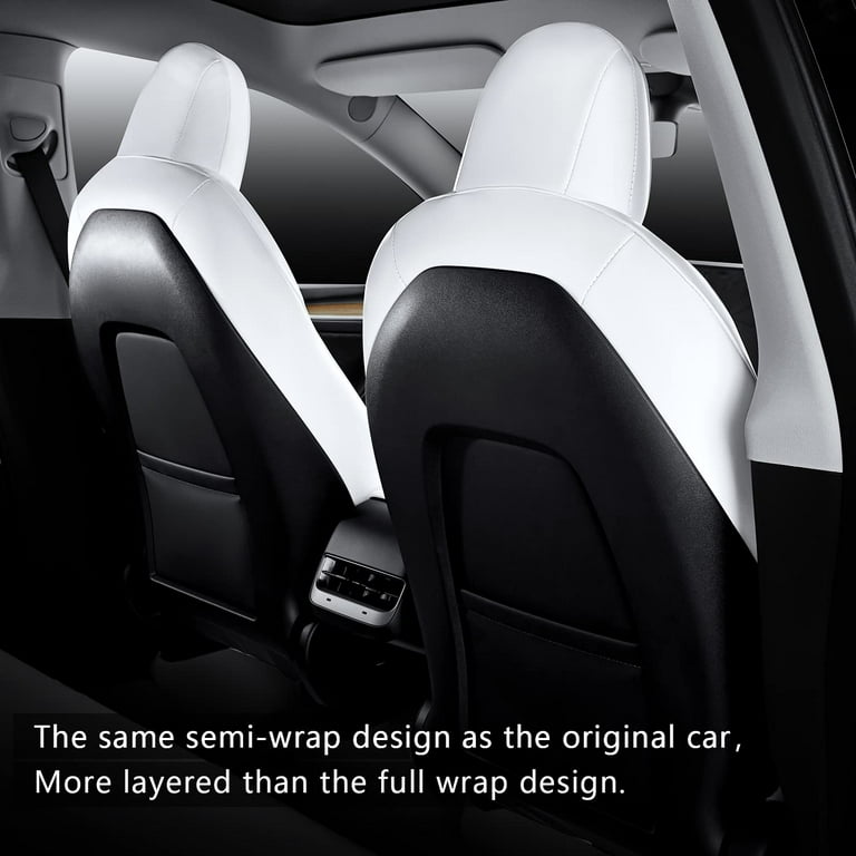 Tesla Model 3 Seat Covers White car seat Covers Nappa Leather Car Seat  Covers, for Tesla Model 3 2023 2022-2017 Car Interior Cover(White-Nappa,Model  3(Full Set)) 