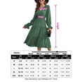thumbnail image 5 of Yesfashion Women's Casual Wrap V Neck Midi Dress Long Sleeve Smocked Waist Tiered A Line Pleated Flowy Dresses, 5 of 5