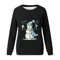 thumbnail image 4 of Bcresic Cute Snowman Shirt for Women Christmas Fleece Sweatshirts Casual Crewneck Long Sleeve Raglan Shirts Fashion Xmas Holiday Pullover Tops Fall Winter Comfy Warm Blouse Clothes,#03_Black,Medium, 4 of 4