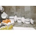 thumbnail image 2 of Creative Co-op Metal Containers with Lids, Coffee, Tea, Sugar (Set of 3 Sizes/Designs) Food Storage, White, 2 of 4