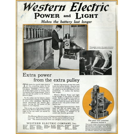 Ad Western Electric 1919 Namerican Advertisement For An Engine Manufactured By The Western Electric Company 1919 Poster Print By Granger Collection Walmart Com Walmart Com