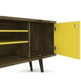 thumbnail image 4 of Liberty 53.14" Mid Century - Modern TV Stand with 5 Shelves & 1 Door with Solid Wood Legs, Brown, Yellow, 4 of 7