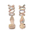 thumbnail image 5 of BLISSFUL STEP Printed Lace Up Stiletto Heels Sandals for Women Pink 9, 5 of 6