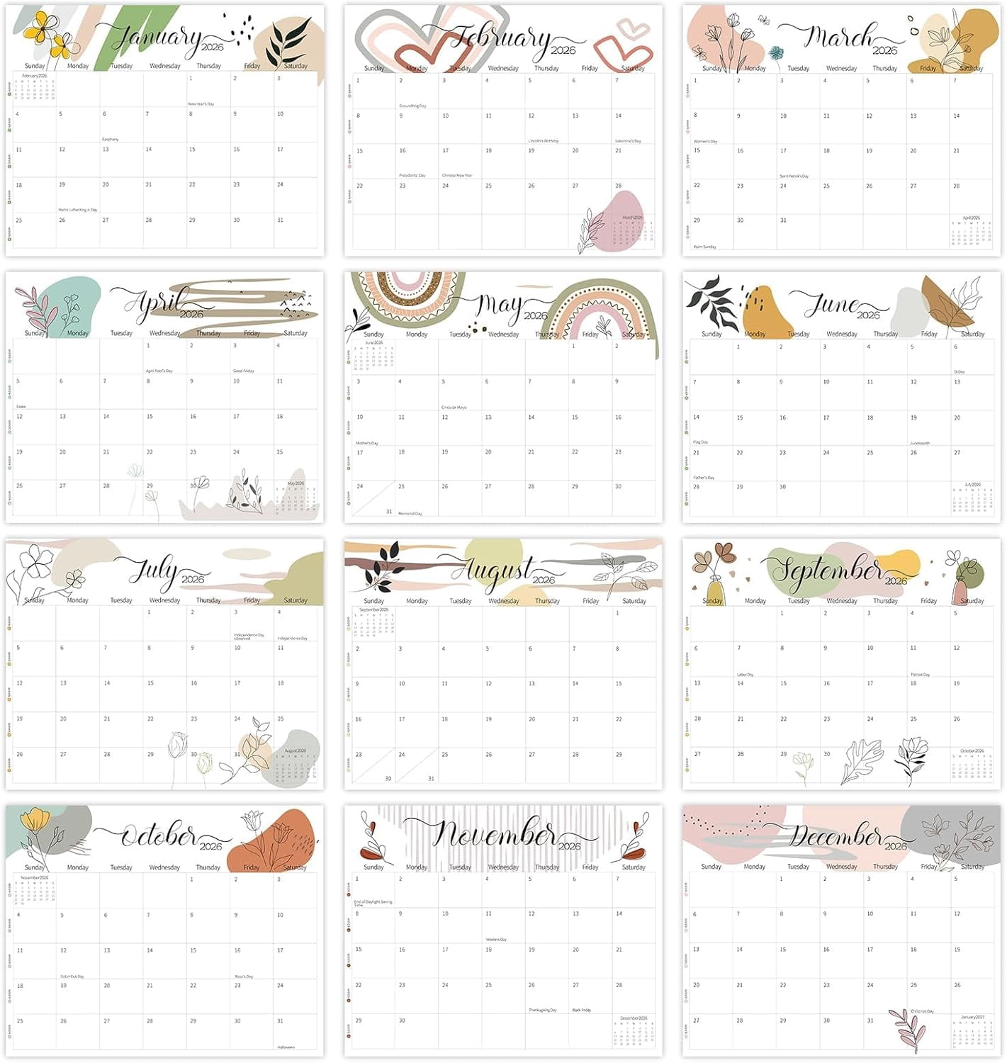 Magnetic Calendar 2026-2027 - Magnetic Calendar for Fridge 11 x 14 Inches, Runs from Jan. 2026 to Jun.2027, 18 Monthly Planner for Easy Planning and Organizing