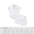 thumbnail image 7 of Baby Boys Baptism Christening Outfits Gentleman Formal Suit Bowtie Romper Vest Shorts Pants White Wedding Tuxedo Party Outfits First Birthday Cake Smash Clothes 4PCS Set (White Bowtie, 18-24 Months), 7 of 7