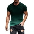 thumbnail image 2 of Njoeus Mens Muscle Tee Gym Workout T-Shirts, Men's Fashion Gradient Print Short Sleeve Shirts for Men Summer Athletic Shirt Tops M-5XL（Available in Big & Tall), 2 of 5