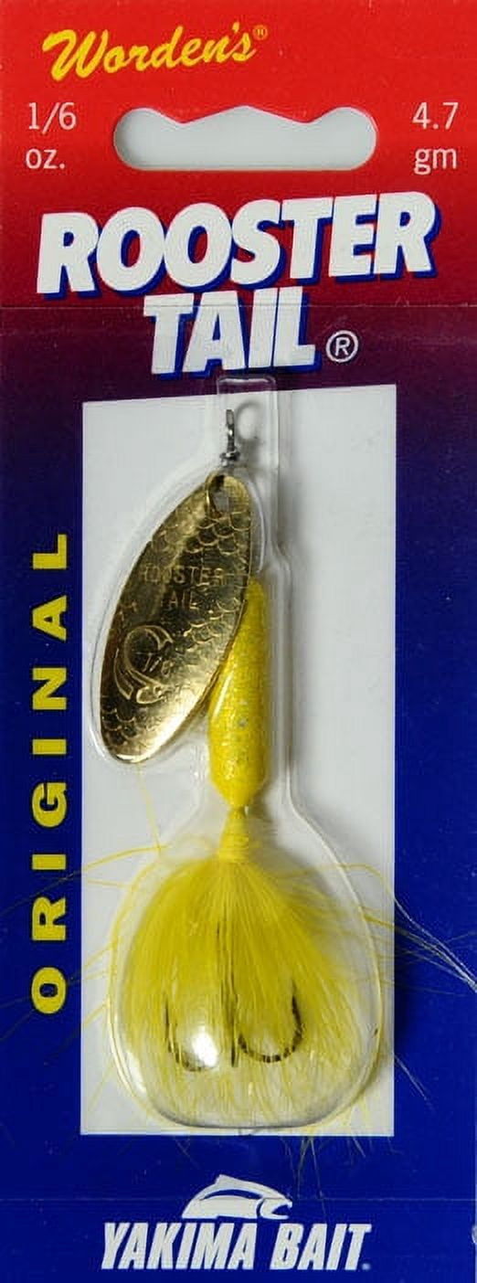 Yakima Bait Worden's Original Rooster Tail Fishing Lure, Glitter Yellow, 1/6 oz., Size 8, 210 GYL