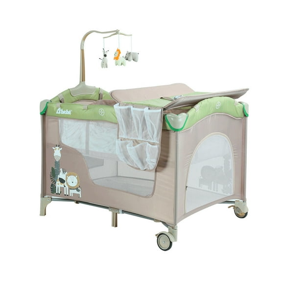 Cuna de Viaje D'bebé CORRALDREAMS con mosquitero Beige