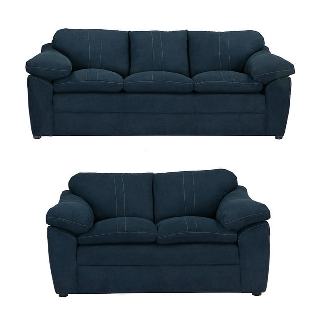 Sala 3-2 TRINITY Aston 2 piezas ( Sofá, Love Seat ) Azul Oscuro Para Sala