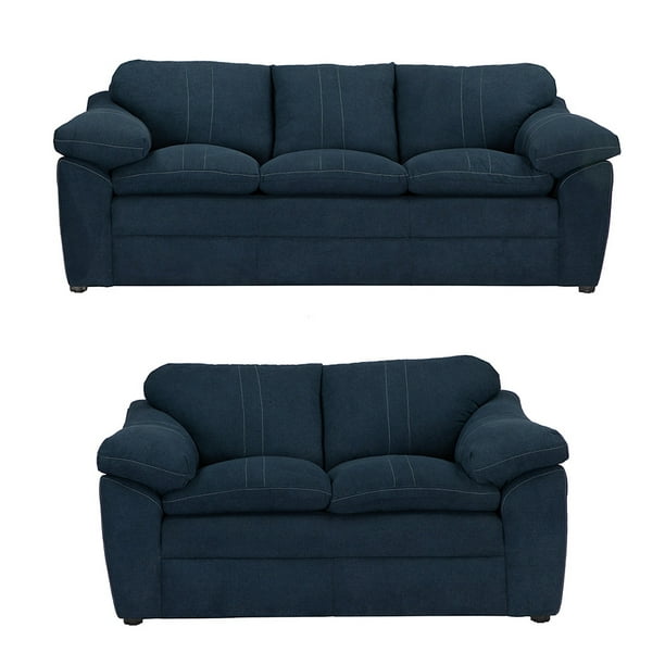 Sala 3-2 TRINITY Aston 2 piezas ( Sofá, Love Seat ) Azul Oscuro Para Sala