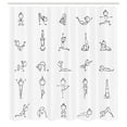 thumbnail image 3 of Ambesonne Black White Shower Curtain, Stickman Yoga Moves, 69"Wx75"L, Black White, 3 of 5