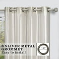 thumbnail image 2 of L & S Set of 2 - Semi Sheer Faux Silk Grommet Curtains Window Panels for Home Living Room/Bedroom - 54" by 84" Inch Long Color: Beige, 2 of 5
