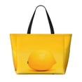 thumbnail image 2 of Fuzoiu Yellow Lemon Print Waterproof Beach Tote Bag for Women Girls with Zipper,Sandproof Pool Swim Bag,Large Capacity Beach Travel Bag for Pool Swim Travel Everyday, 2 of 7