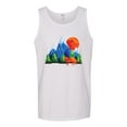 thumbnail image 2 of Neon Colorful California Bear Sunset Cali Redwoods | Mens Fashion Graphic Tank Top, White, Large, 2 of 4