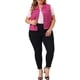 thumbnail image 2 of Chaleco de mezclilla sin mangas con botones para mujer de tallas grandes Agnes Orinda 1X Rosa intenso, 2 of 6