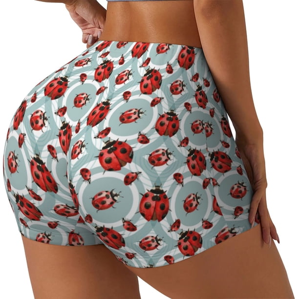 Fotbe Insects Shorts Sin Costuras – Shorts Deportivos de Cintura Alta para Mujer, Elásticos para Gimnasio, Yoga, Running o Ciclismo-Large