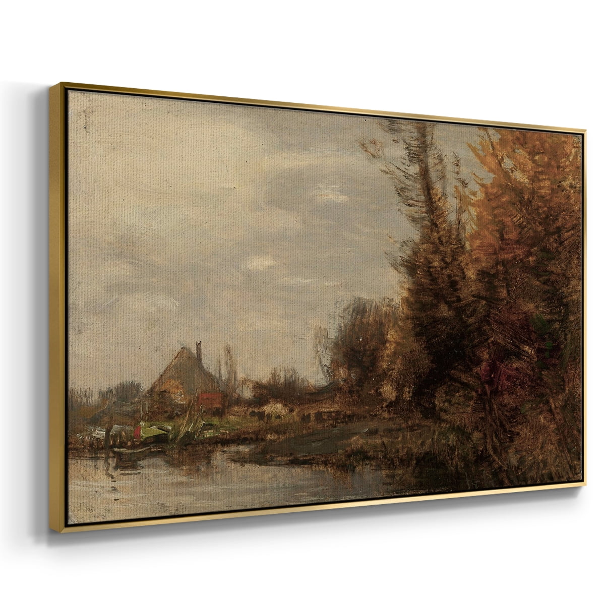 Vintage Landscape-CCXXIX By Wexford Home Framed in Gold Wood Gallery Wrapped Canvas 27 in. x 41 in.