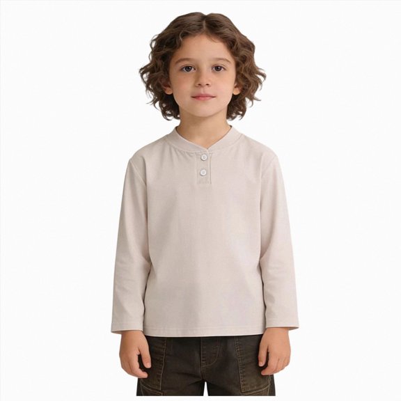 Gubotare Baby Tshirt Baby/Toddler Boy Long Sleeve Shirt Basic Tshirt Tops,Tees for Boys 2T 3T (Khaki,2-3 Years)