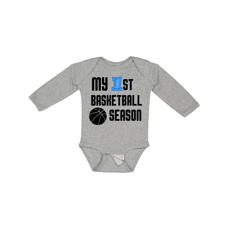 

Inktastic My 1st Basketball Season Gift Baby Boy Long Sleeve Bodysuit