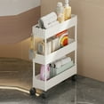 thumbnail image 4 of SCNOR Organizing 3-Tier Slim Rolling Storage Cart - Bathroom & Laundry Organizer with Hooks & Lockable Wheels, 4 of 6
