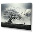 thumbnail image 2 of Designart "Tree Monochrome Silhouette Euphony I" Floral Canvas Art Print, 2 of 5