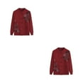 thumbnail image 4 of kurtrusly Elderly Women Knit Sweater Wide Application And Exquisite Workmanship Warm Spring Autumn Sweater red 2Set, 4 of 6