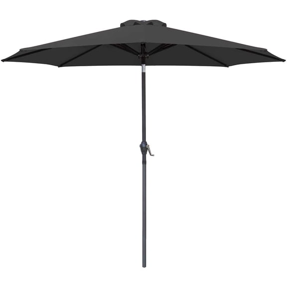 Devoko 9FT Patio Umbrella Outdoor Table Umbrella with 8 Sturdy Ribs, Black