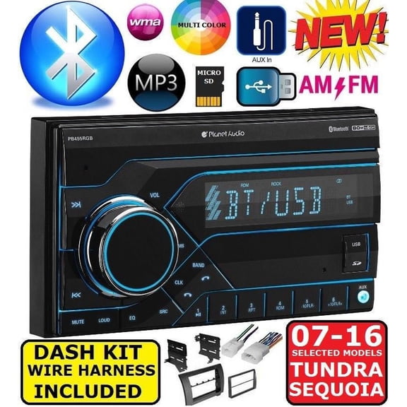 2007-2016 TOYOTA TUNDRA-SEQUOIA BLUETOOTH USB/MP3 CAR RADIO STEREO PKG