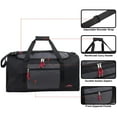 thumbnail image 2 of 24 Inch 55 Liter Weekender Overnight Duffel Shoulder Bag for Men, Women, Teens, Gym, Travel, Sports and Recreation in Black, Charcoal Gray & Red, 2 of 6