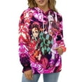 thumbnail image 5 of Tanjiro Kamado Demon Slayer Adult Sweater Pullover Hoodie 3D Printed Loose Hooded Long Sleeved Jackets Tops, 5 of 8