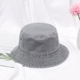 thumbnail image 6 of Summer Foldable Women Men Casual Outdoor Sunscreen Denim Washed Bucket Hat Fisherman Cap Sun Hat GREEN, 6 of 8