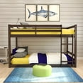 thumbnail image 3 of HH2 Home Essentials Campbell Wood Twin Over Twin Floor Bunk Bed, Espresso, 3 of 12