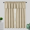 thumbnail image 1 of Haperlare 3 Pcs Kitchen Curtain and Valance Set 45 inch Length Waffle Weave Textured Blackout Short Curtain Set, Taupe, 1 of 7