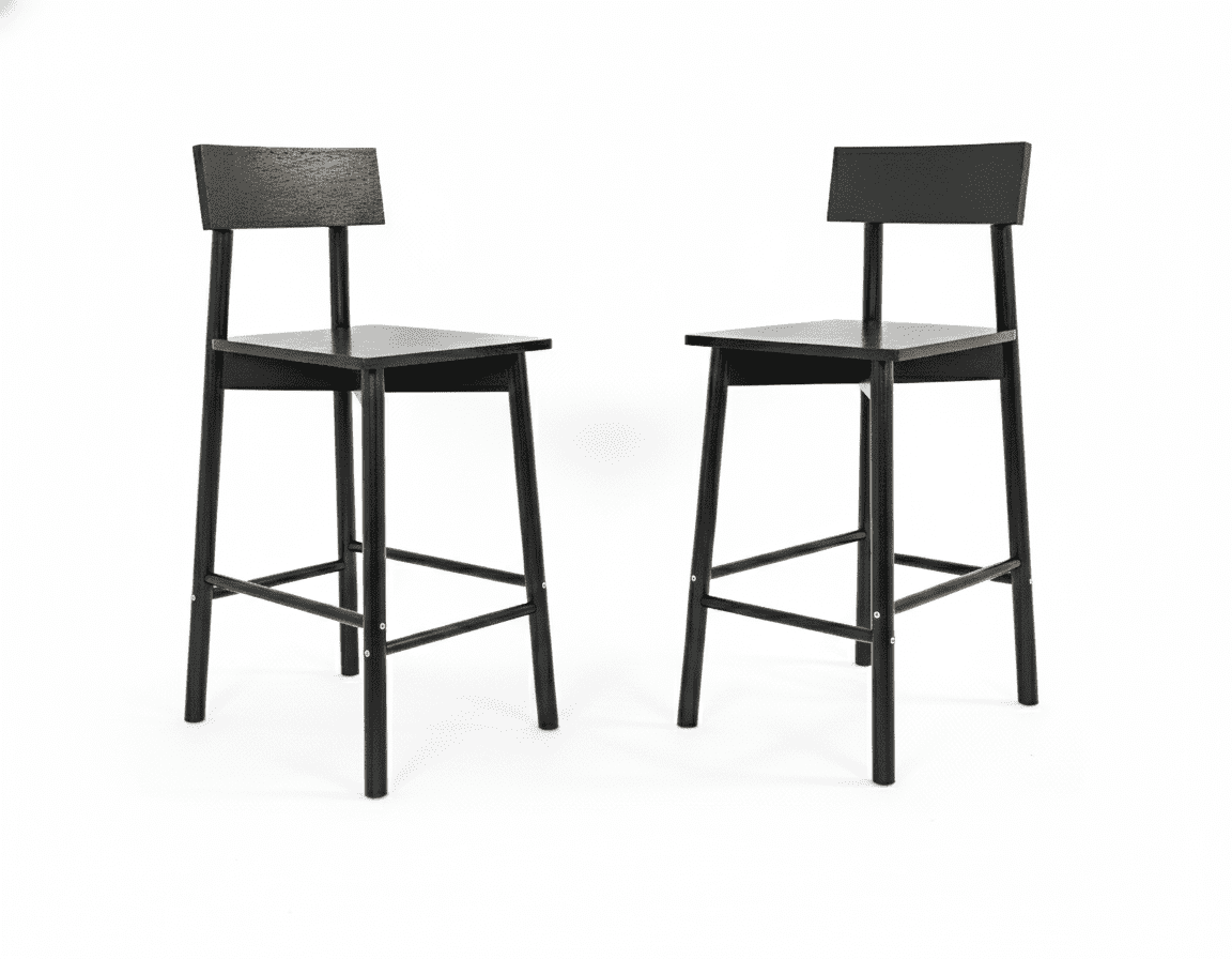 Mainstays 25-inch Wooden Barstool, 2-Piece Set, Black