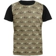 thumbnail image 1 of Grizzly Bear Adirondack Pattern Tan All Over Mens Black Back T Shirt Multi MD, 1 of 1