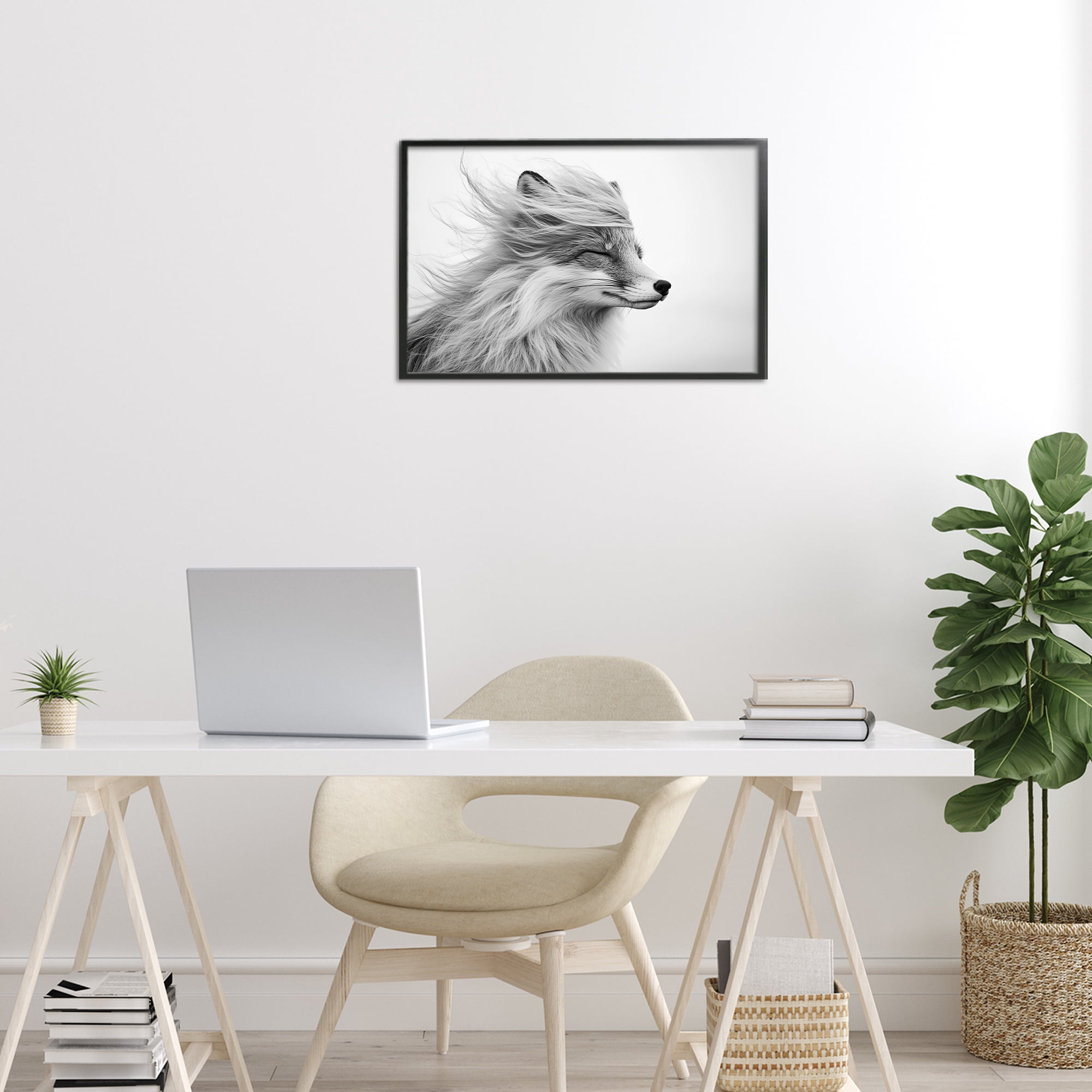 Stupell Industries Easy Breezy Fox Black Framed Giclee Art, design by Tina LeCour