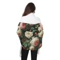 thumbnail image 4 of FORMRS Womens Scarf Winter Soft Long Big Warm Shawls Wrap Tassel Scarves, White and Pink Roses, 4 of 9